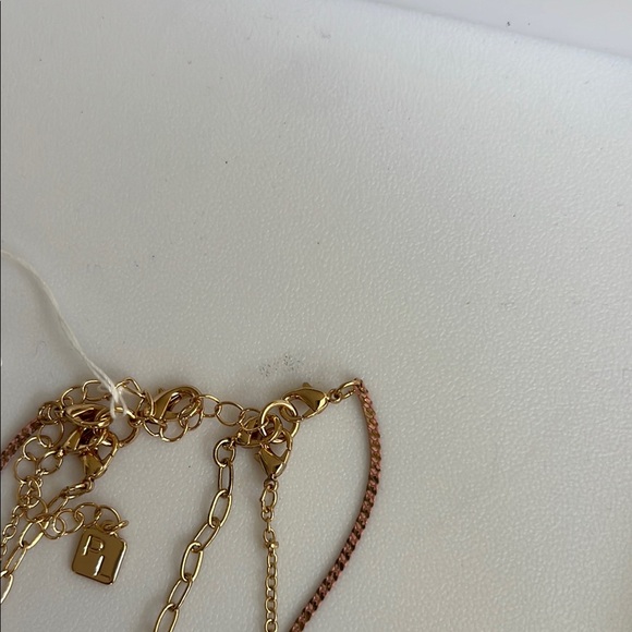 Gold and Genuine Mother of Pearl Layered Necklace Set - Picture 6 of 6